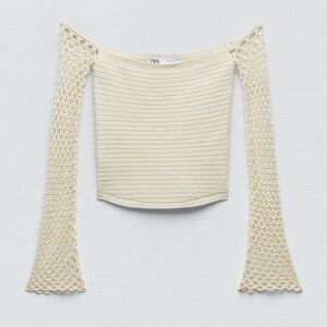 ZARA Knit Pointelle Top